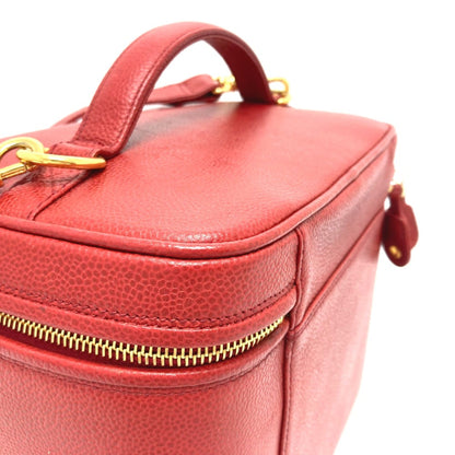 Chanel Red Leather Vanity