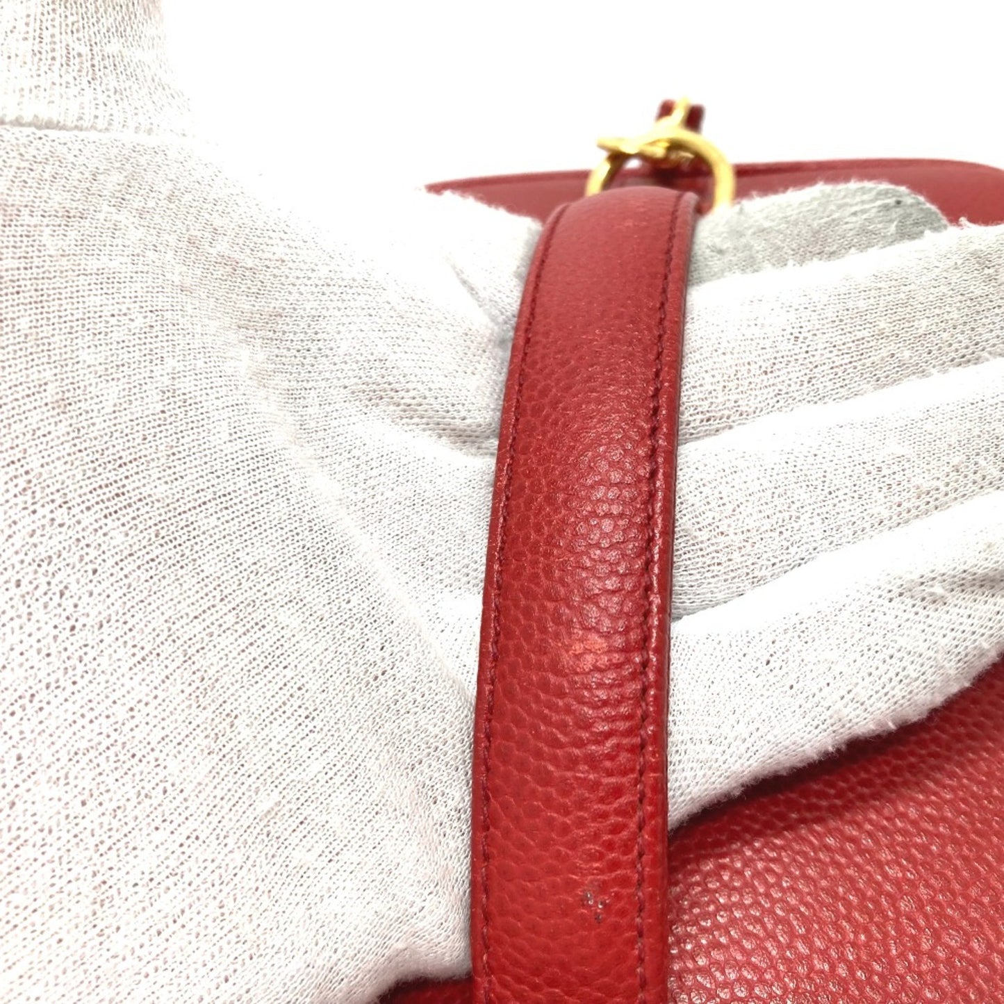 Chanel Red Leather Vanity