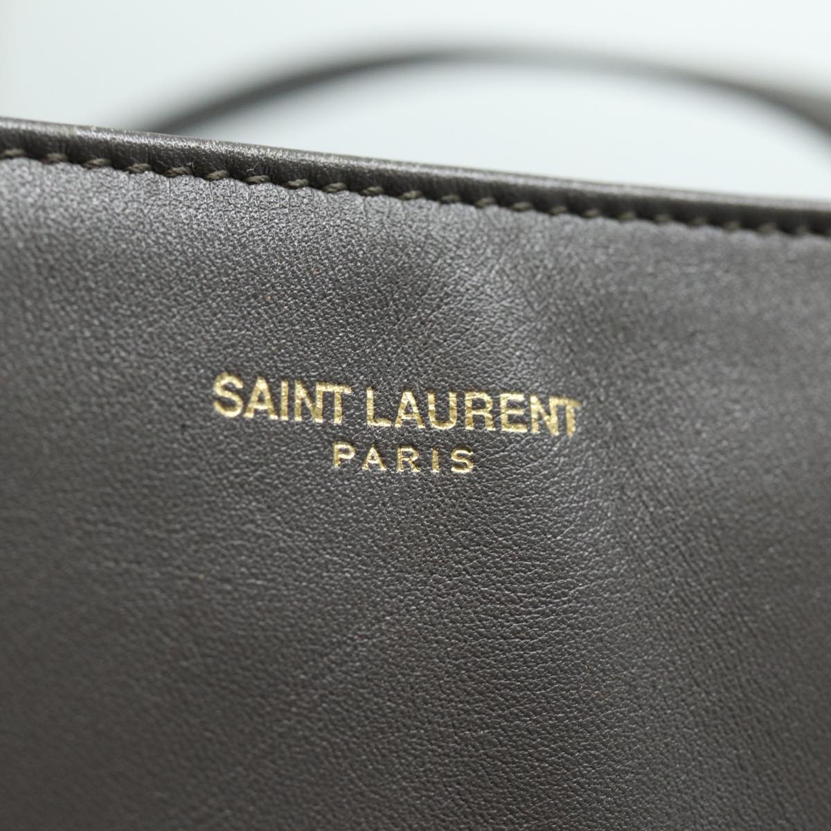 Saint Laurent Gray Leather Reversible
