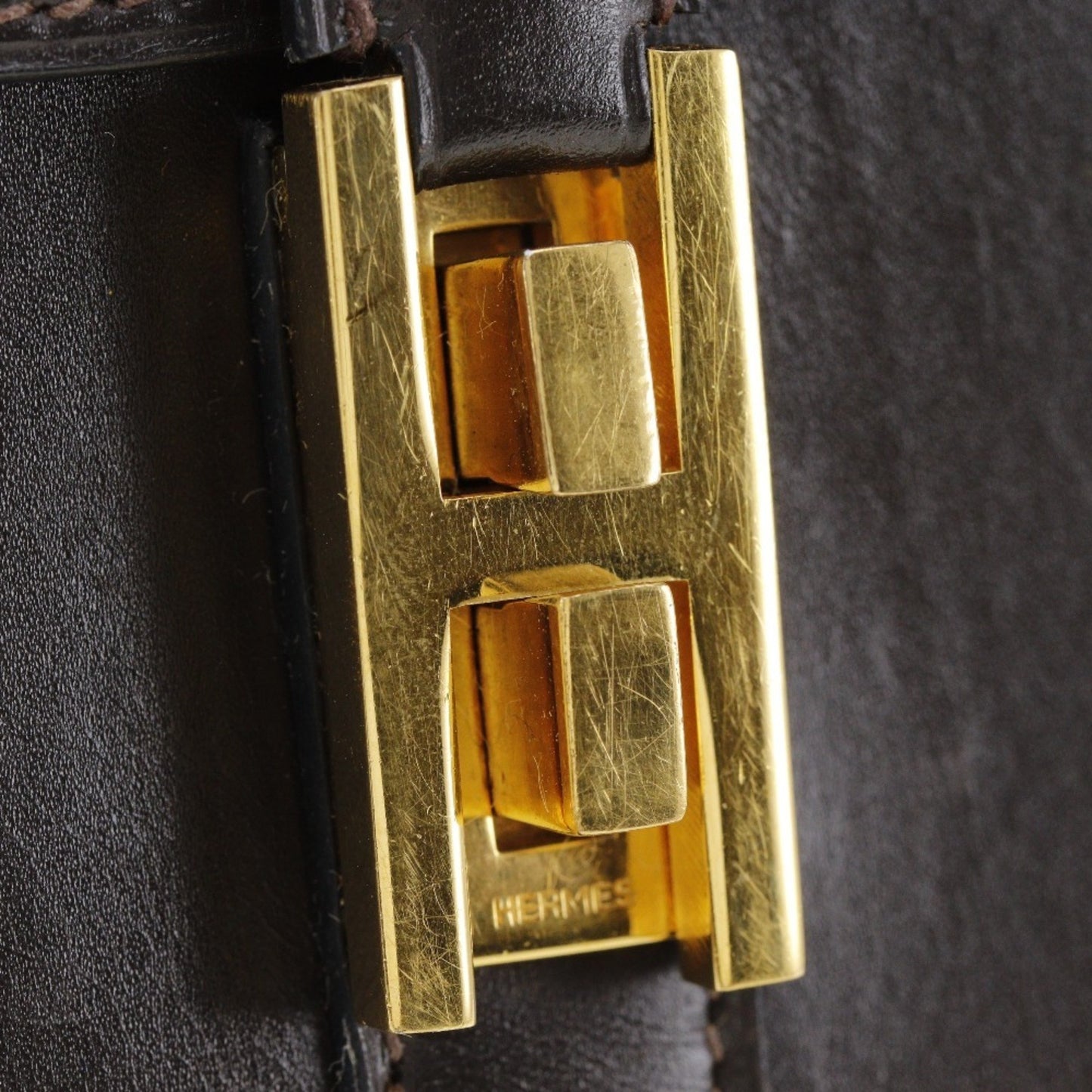 Hermès Brown Leather Drag