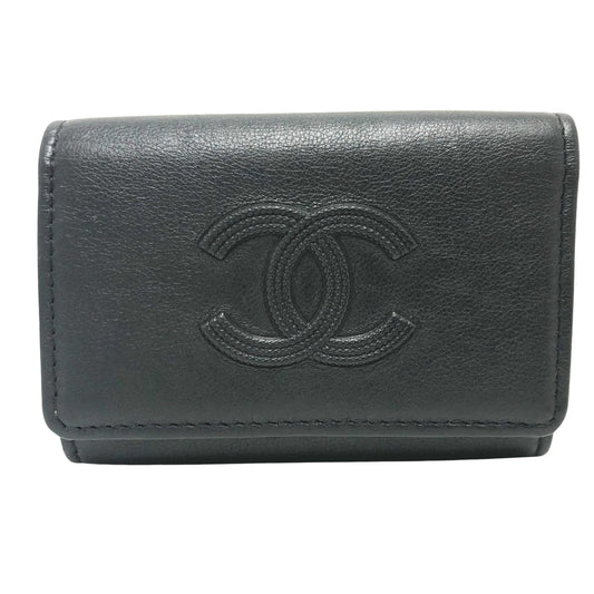 Chanel Black Leather Logo Cc