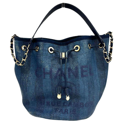 Chanel Blue Leather Deauville