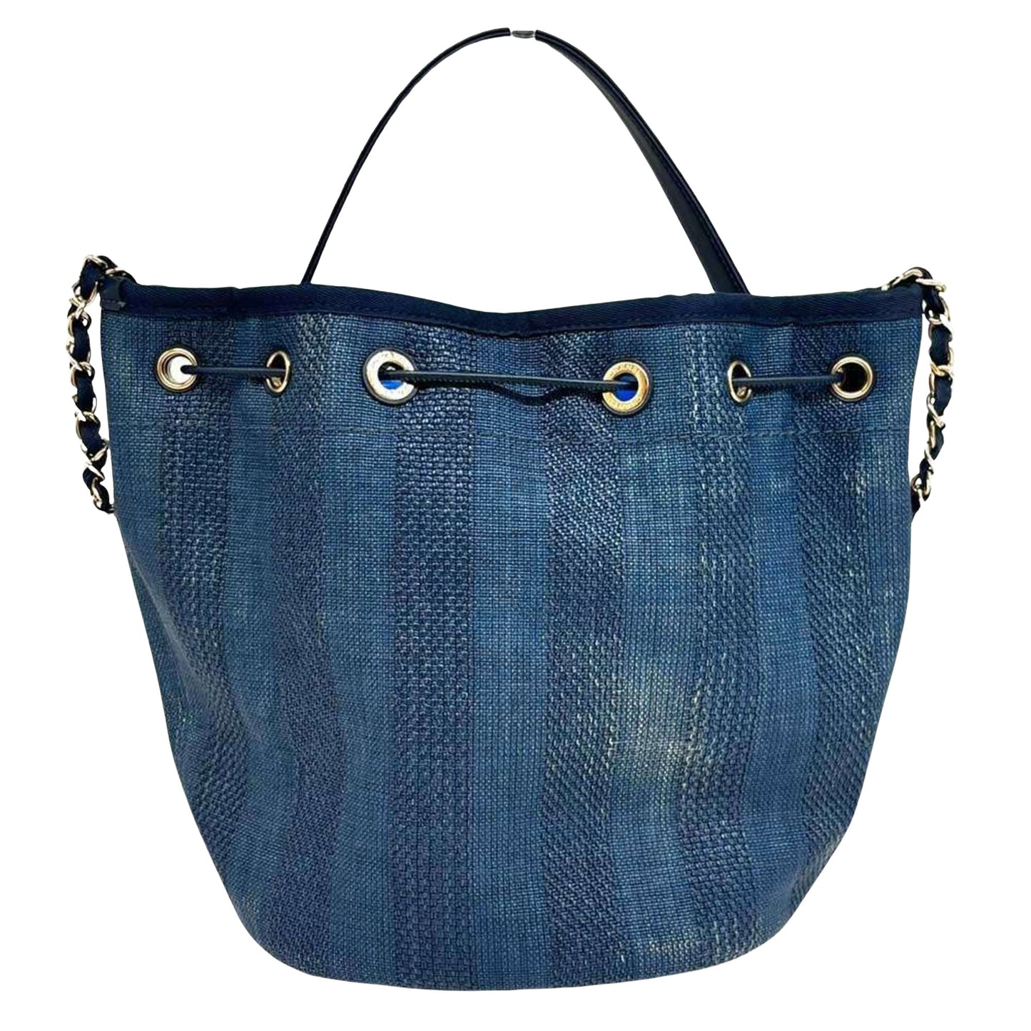 Chanel Blue Leather Deauville