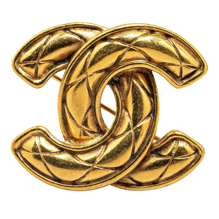Chanel Gold Gold Plated Coco Mark