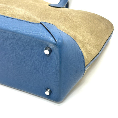 Hermès Blue Leather Maxibox Cabas 36