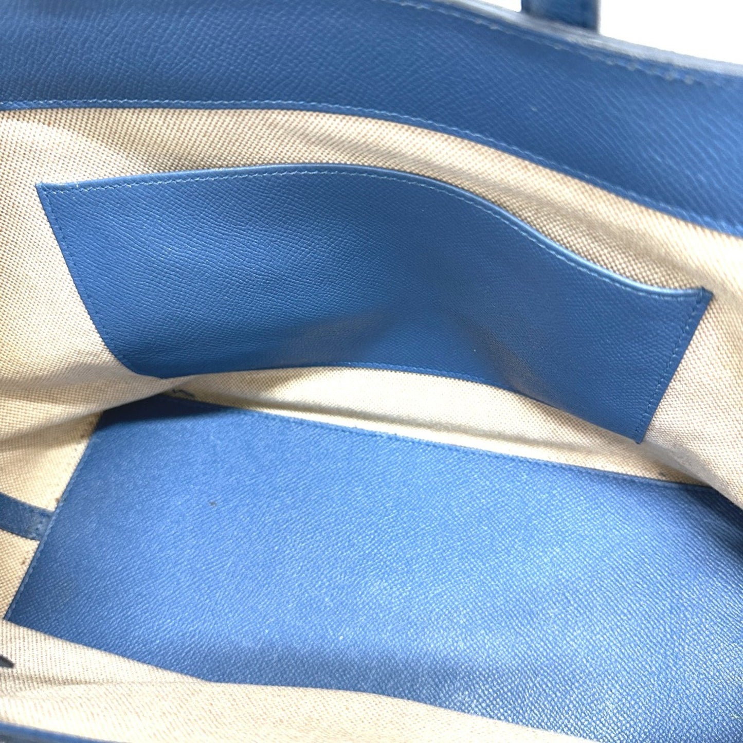 Hermès Blue Leather Maxibox Cabas 36