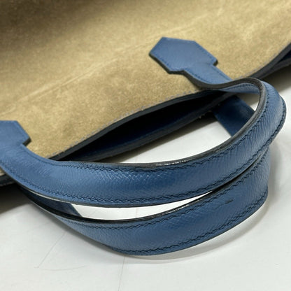 Hermès Blue Leather Maxibox Cabas 36