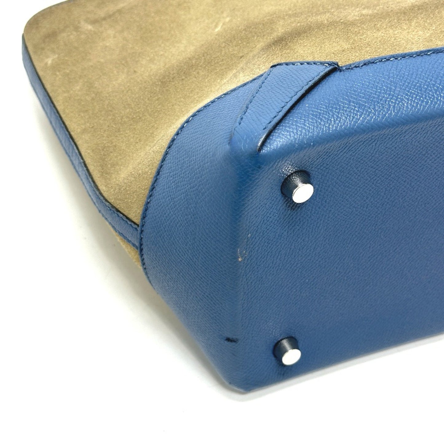 Hermès Blue Leather Maxibox Cabas 36