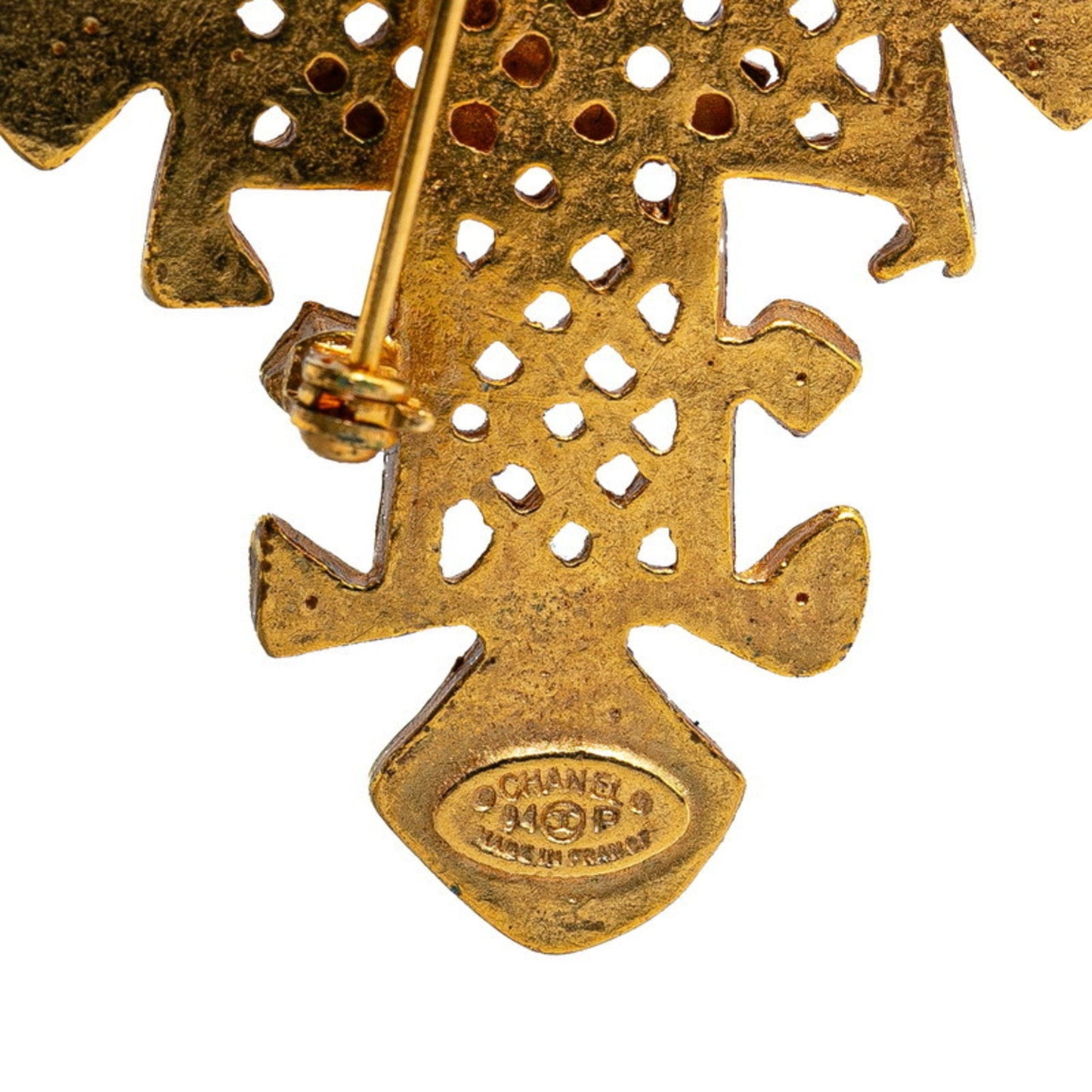 Chanel Gold Gold Plated Coco Mark