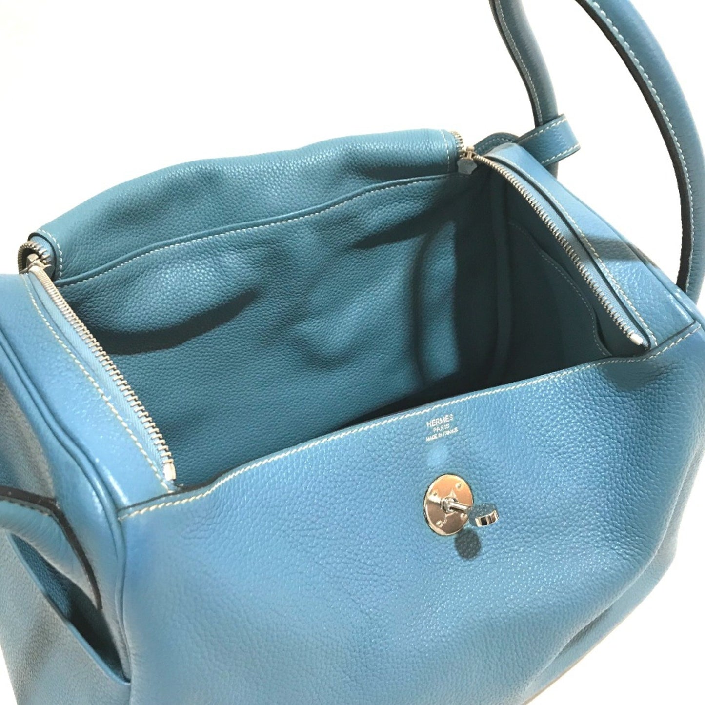 Hermès Blue Leather Lindy