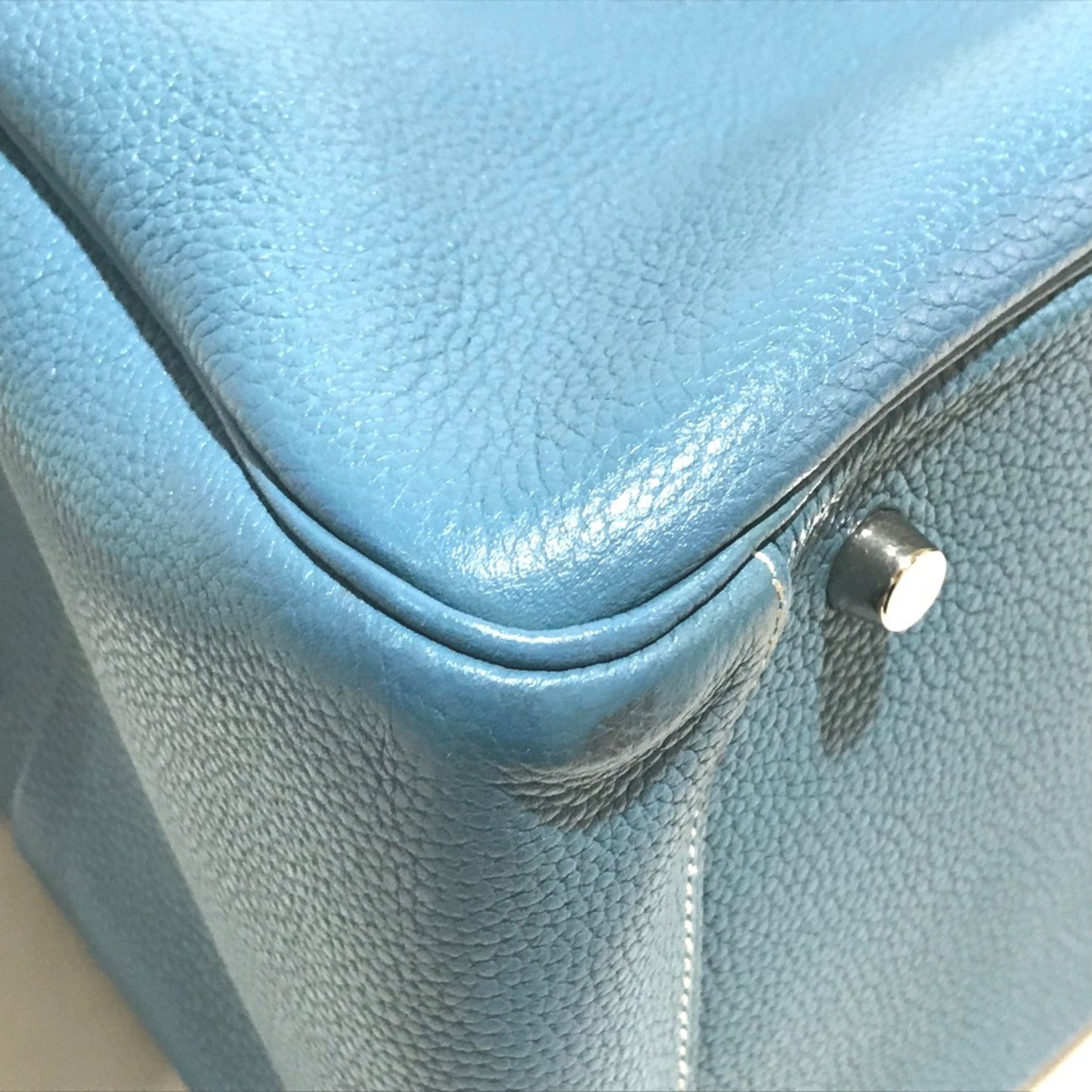 Hermès Blue Leather Lindy