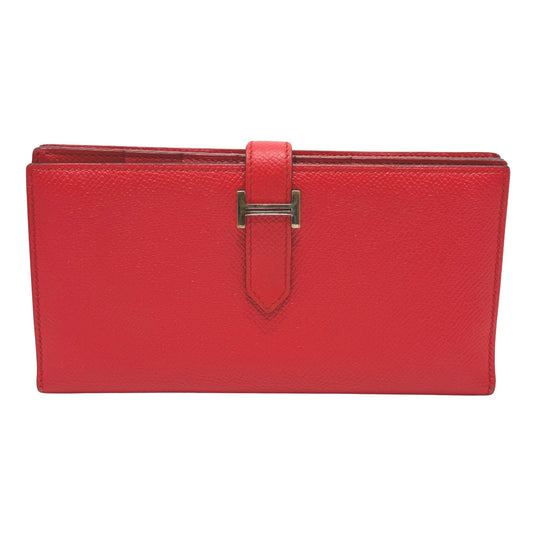 Hermès Red Leather Béarn