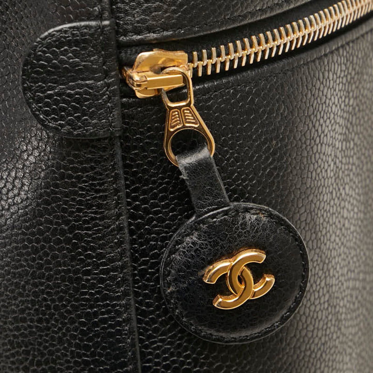 Chanel Black Leather Vanity