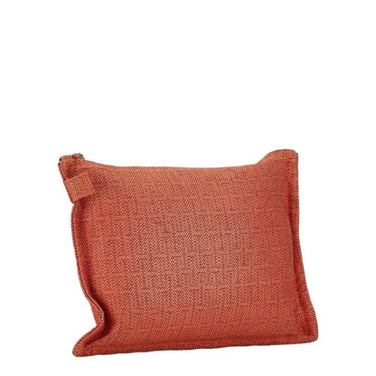 Hermès Orange Canvas Clutch