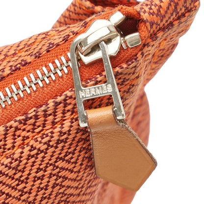 Hermès Orange Canvas Clutch