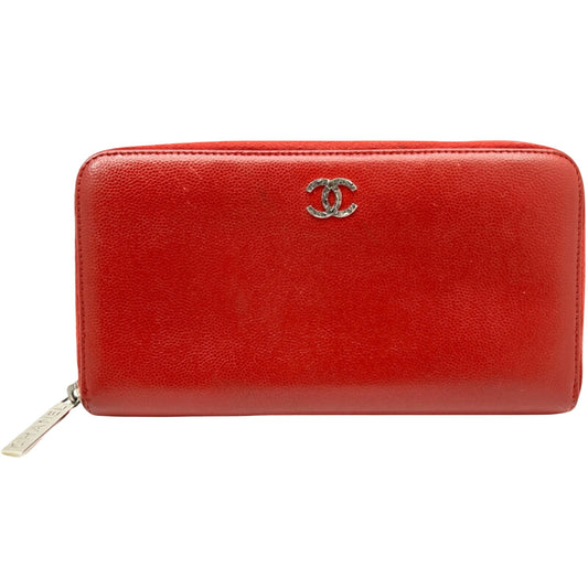 Chanel Red Leather Logo Cc