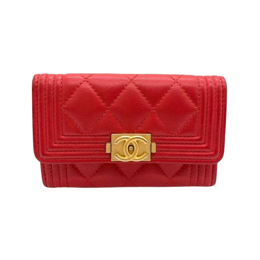 Chanel Red Leather Boy