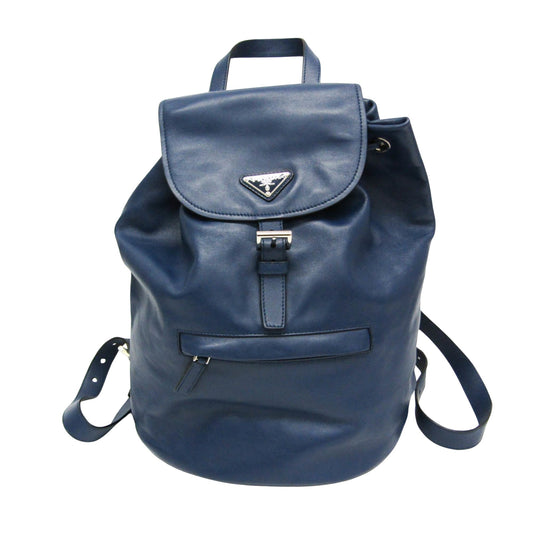 Prada Blue Leather Backpack