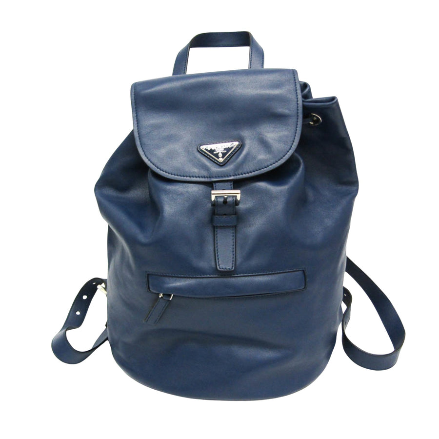 Prada Blue Leather Backpack