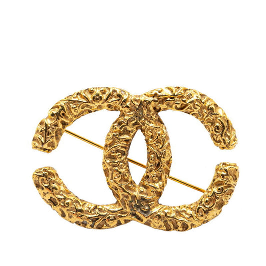Chanel Gold Gold Plated Logo Cc