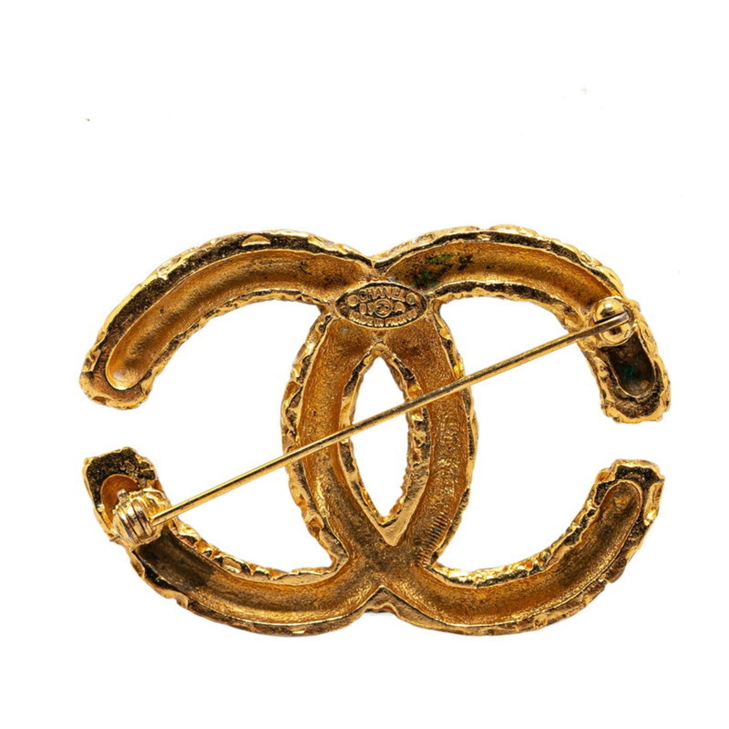 Chanel Gold Gold Plated Logo Cc