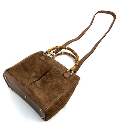 Gucci Brown Suede Bamboo