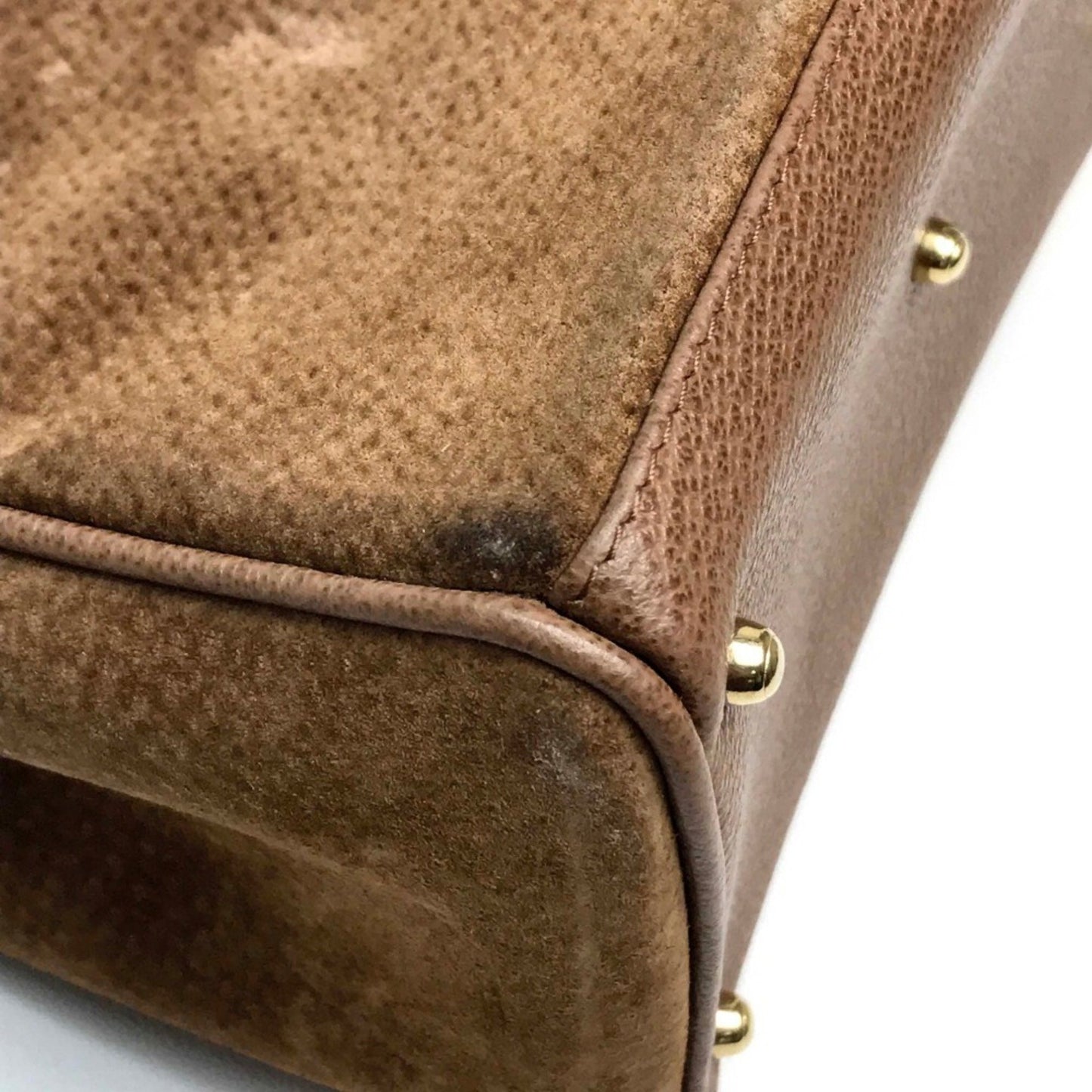 Gucci Brown Suede Bamboo