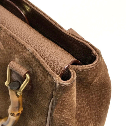 Gucci Brown Suede Bamboo