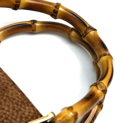 Gucci Brown Suede Bamboo
