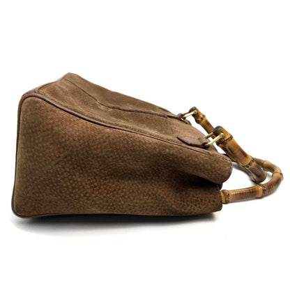 Gucci Brown Suede Bamboo