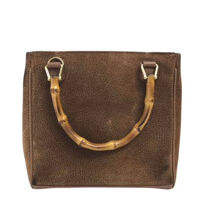 Gucci Brown Suede Bamboo