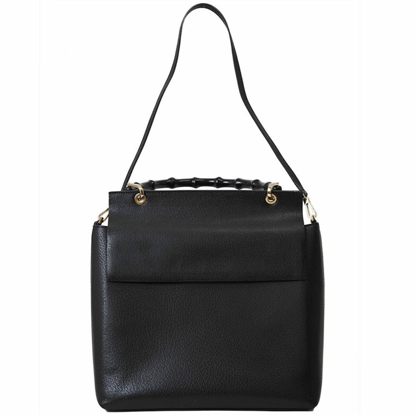 Gucci Black Leather Bamboo