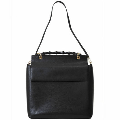 Gucci Black Leather Bamboo