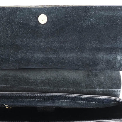 Gucci Black Leather Bamboo
