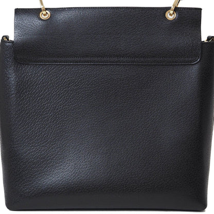 Gucci Black Leather Bamboo