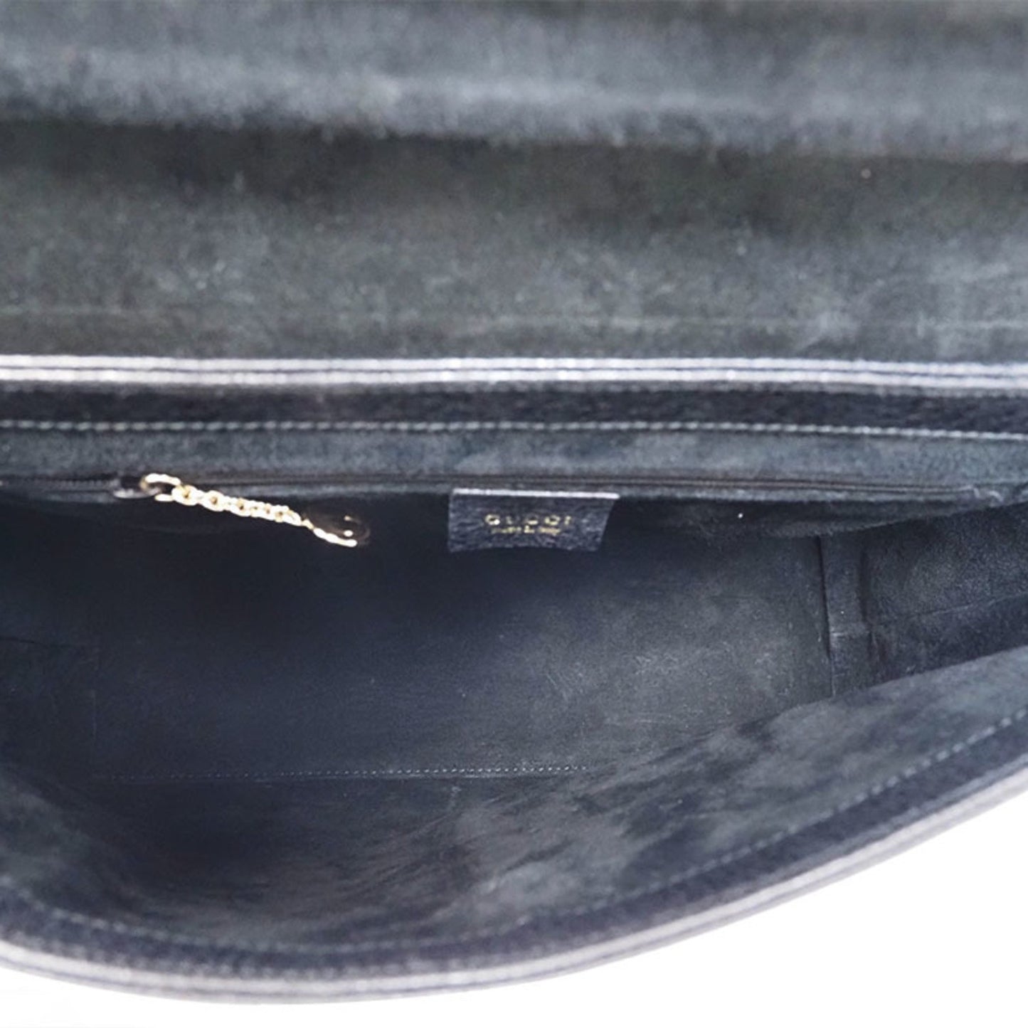 Gucci Black Leather Bamboo