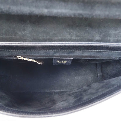 Gucci Black Leather Bamboo