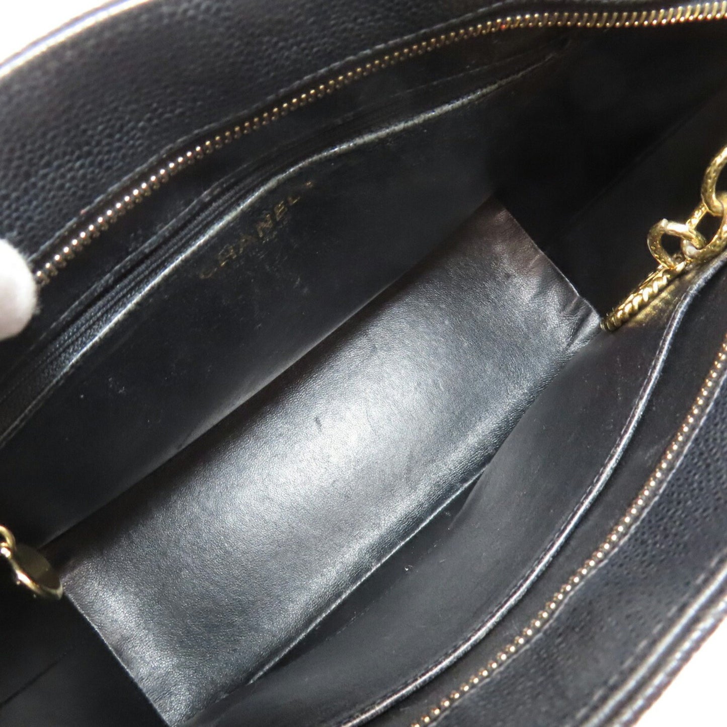 Chanel Black Leather Medaillon