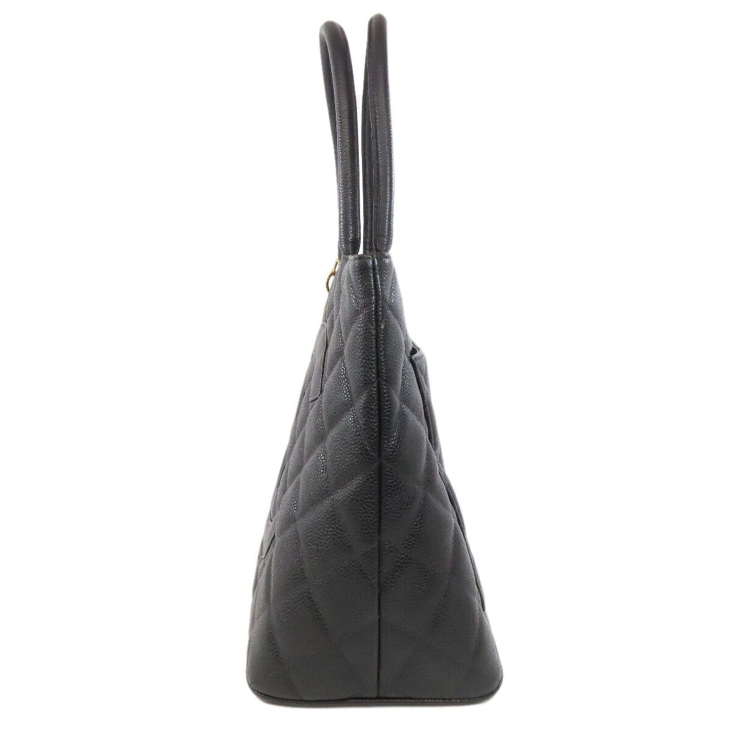 Chanel Black Leather Medaillon