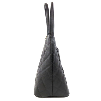 Chanel Black Leather Medaillon