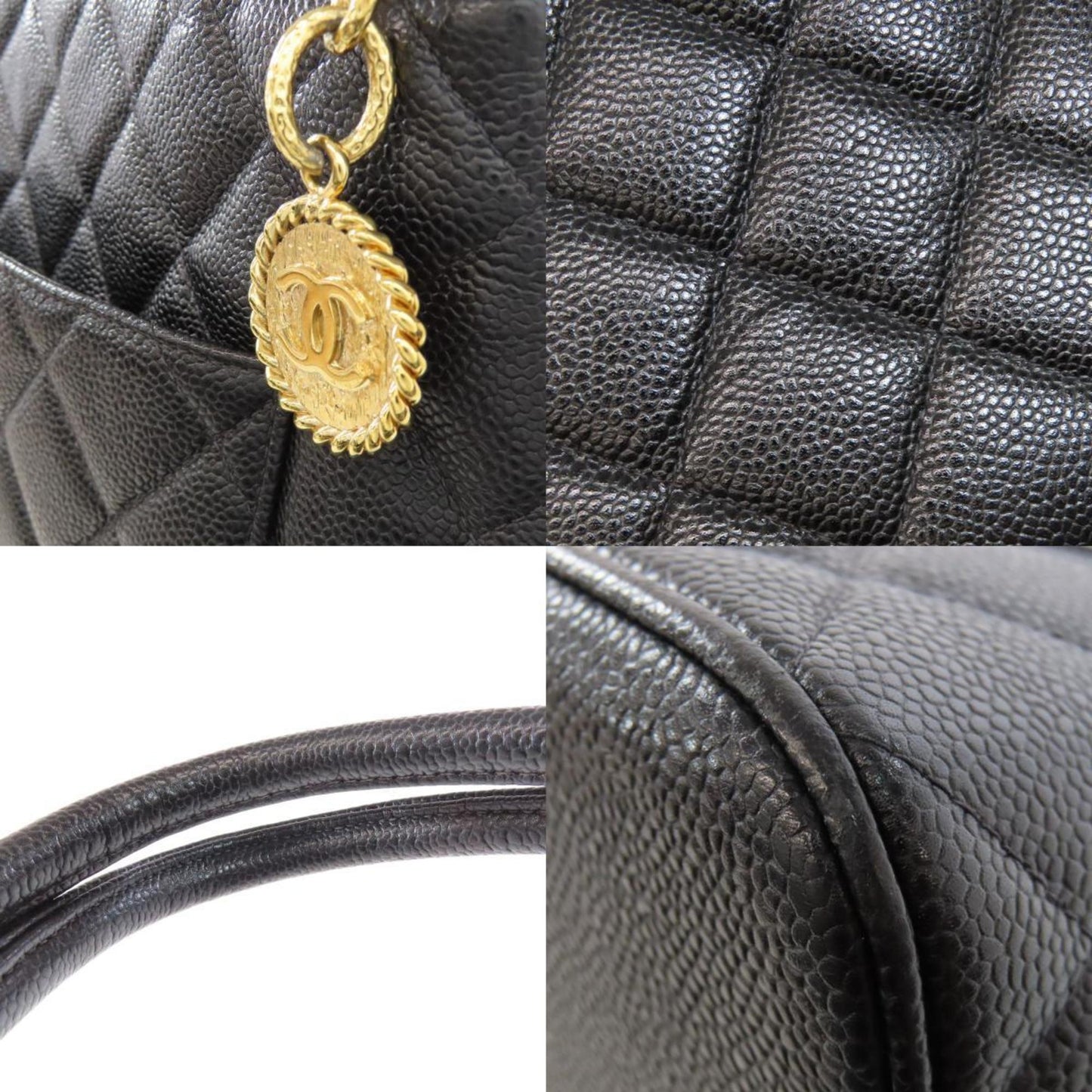 Chanel Black Leather Medaillon