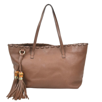 Gucci Brown Leather Bamboo