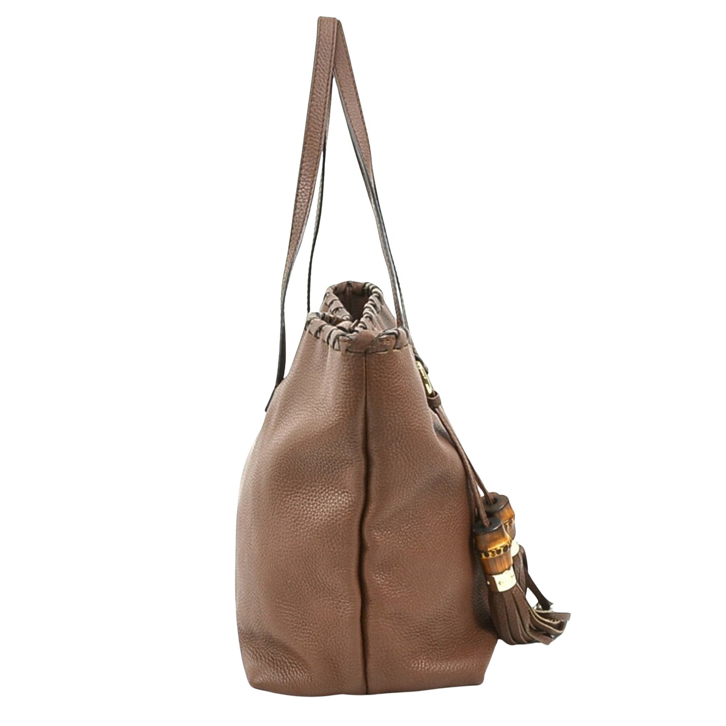 Gucci Brown Leather Bamboo