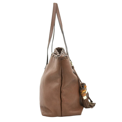 Gucci Brown Leather Bamboo