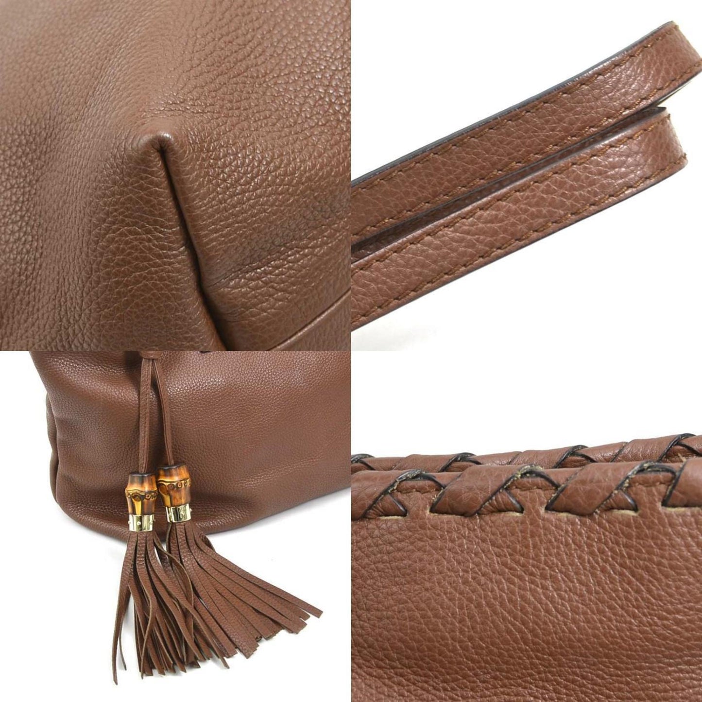 Gucci Brown Leather Bamboo