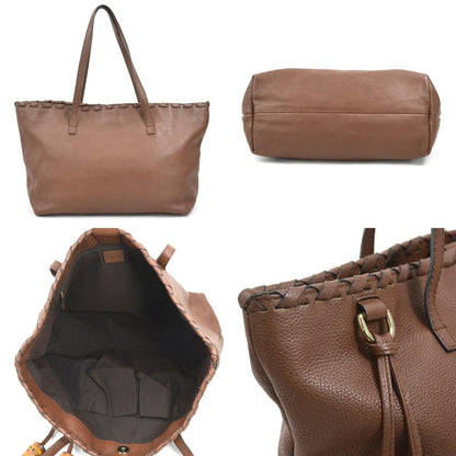 Gucci Brown Leather Bamboo