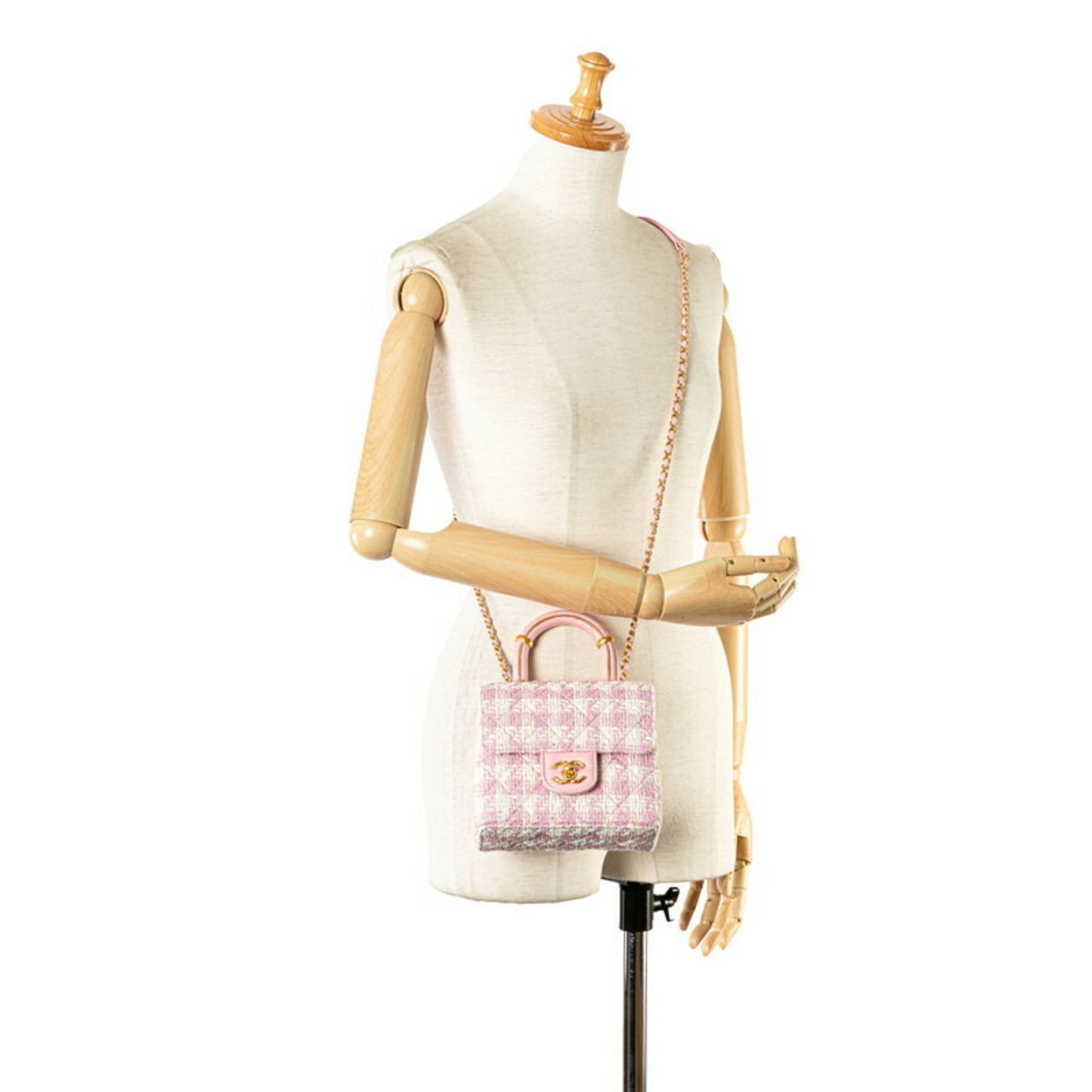 Chanel Pink Tweed Flap Bag
