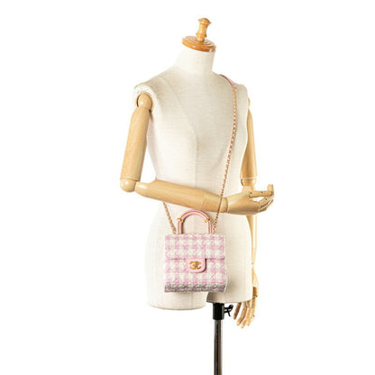 Chanel Pink Tweed Flap Bag