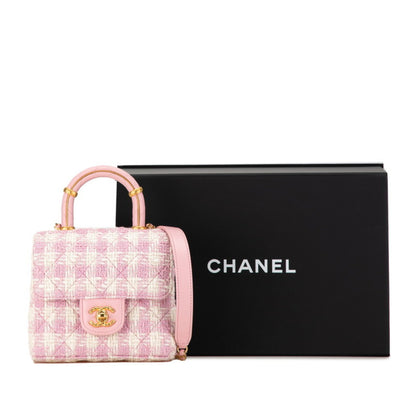 Chanel Pink Tweed Flap Bag