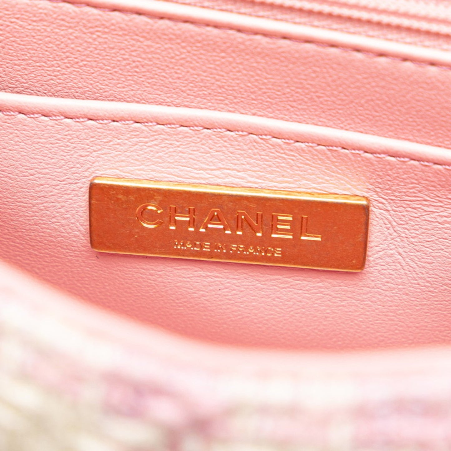 Chanel Pink Tweed Flap Bag